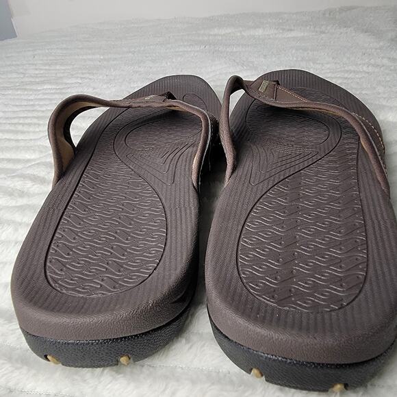 Hobibear Men’s Flip Flop Sandals Size 11.5 Brown Comfort Thong Beach Shoes NWOT - Picture 4 of 7